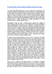 Os Quatro Estádios de Desenvolvimento Cognitivo segundo ...