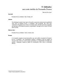 O Addiador: um conto inédito de Fernando Pessoa