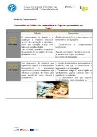 Os estádios de desenvolvimentos cognitivo em Piaget