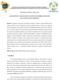 análise swot: um estudo de caso em uma empresa delivery