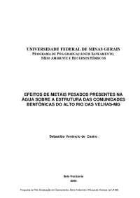 efeitos de metais pesados presentes na água sobre a ...