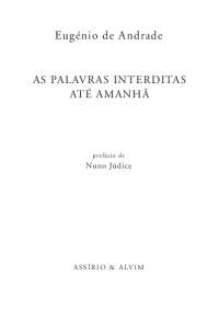 Análise da Obra Poética de Eugénio de Andrade: As Palavras Interditas e Até Amanhã