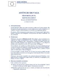 ANÚNCIO DE VAGA