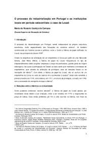 O processo de industrialização em Portugal e as instituições ...