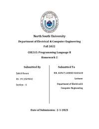 Programming Language II: Homework 2 - Solutions for Chapters 9 and 10