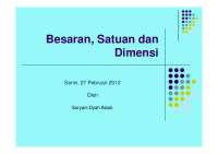 Besaran, Satuan dan Dimensi