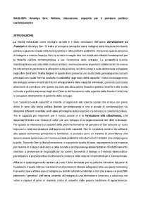 BAGLIERI- Amartya Sen, Welfare, educazione, capacità per la politica
contemporanea
