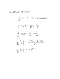 DERIVATIVE OF ALGEBRAIC FUNCTIONS EXAMPLES | Lecture notes Calculus ...