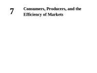 Consumers, Producers, and the Efficiency of Markets