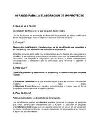 10 PASOS PARA LA ELABORACION DE UN PROYECTO | Monografías, Ensayos de ...