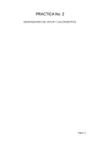 Practica - Generadores de Vapor y Calorimetros