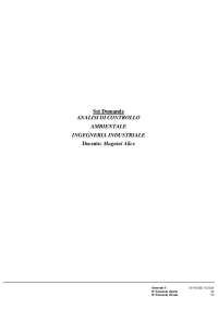Paniere ANALISI DI CONTROLLO AMBIENTALE prof.ssa Mugnini Alice