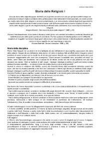 Appunti del corso di Storia delle religioni (primo modulo) a.a. 2021/22