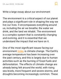 Large essay about environment | Essays (high school) Environmental ...