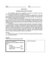 Labeling of Compounded Prescription