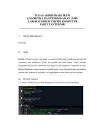 Tugas Akhir Praktikum Algoritma dan Pemrograman Percobaan Fungsi