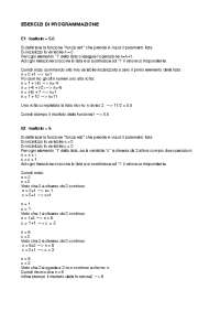 Esercizi di Programmazione | Esercizi di Elementi di Informatica | Docsity