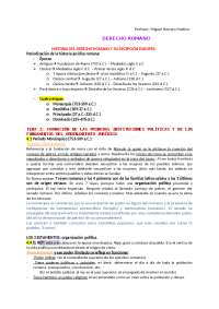 APUNTES DE DERECHO ROMANO PARTE DE HISTORIA CON MIGUEL HERRERO MEDINA.