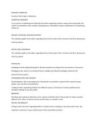 Business marketing- Functions performed in marketing