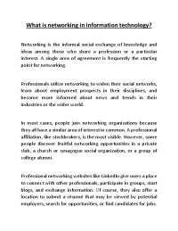 What is networking in information technology | Summaries Computer ...