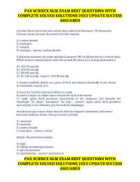 PAX SCIENCE NLM EXAM BEST QUESTIONS WITH COMPLETE SOLVED SOLUTIONS 2022 ...