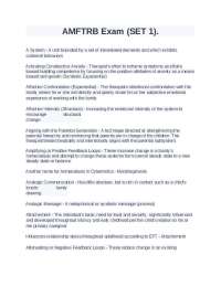 AMFTRB Exam (SET 1). | Exams Psychology | Docsity
