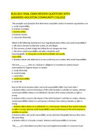 BUS1301 FINAL EXAM REVIEW QUESTIONS WITH ANSWERS>HOUSTON COMMUNITY COLLEGE