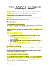 Resumo do Capítulo 1 - Consolidação Demonstrações Financeiras