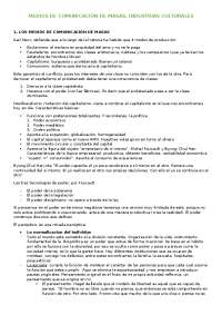 MEDIOS DE COMUNICACIÓN DE MASAS, INDUSTRIAS CULTURALES