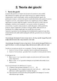 Cap2 Teoria dei giochi Appunti di Economia Industriale Docsity