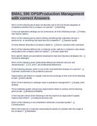 BMAL 590 OPS/Production Management with correct Answers. | Exams ...