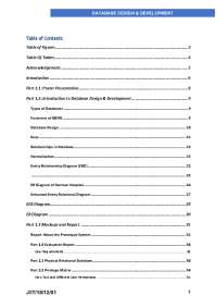 DATABASE DESIGN AND DEVELOPMENT | Study notes Computer Science | Docsity