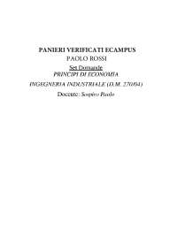 Paniere PRINCIPI DI ECONOMIA INGEGNERIA INDUSTRIALE (D.M. 27004 ...