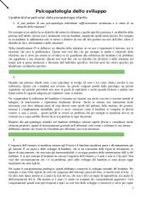 Psicodinamica e psicopatologia dello sviluppo Speranza COMPLETO