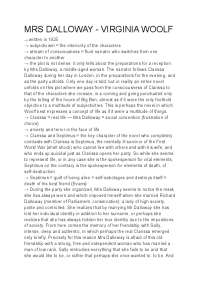 Riassunto Mrs Dalloway di Virginia Woolf | Schemi e mappe concettuali ...