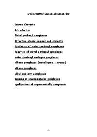 Organometallic chemistry
