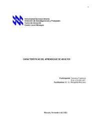 Características del aprendizaje en adultos