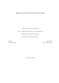 Restaurant Management System