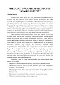 Job Analysis Psychology