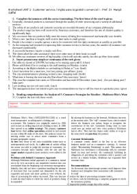 Worksheet Unit 6-1 Student-1 | Ejercicios de Idioma Inglés | Docsity