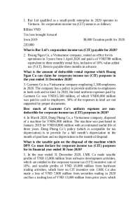 What is the amount of deductible rental expense which Hoang Ngan Co can claim for corporat