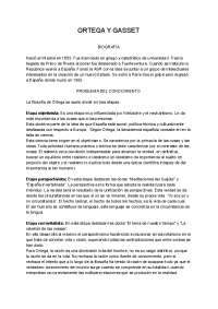 Ortega y gasset filosofia | Apuntes de Historia de la Filosofía | Docsity