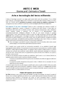 Arte e tecnologia del terzo millennio riassunto