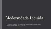 Modernidade líquida de Zygmunt Bauman