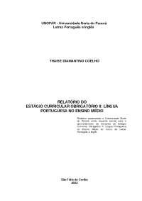 Relatório de Estágio Curricular Obrigatório II: Língua Portuguesa no Ensino Médio