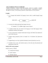 UNIT 2 COMPILER DESIGN