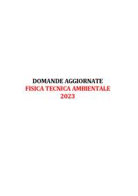 Domande Fisica Tecnica Ambientale AGGIORNATO 2024