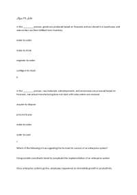 Questions for intro to MIS