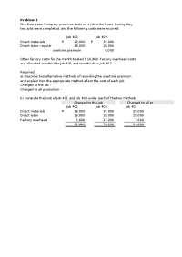 Cost Accounting: Job Order Costing and Payroll Accounting Exercises