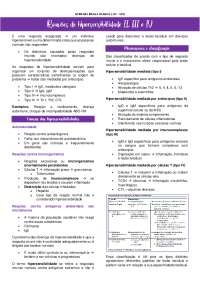 Hipersensibilidade tipo II, III e IV
